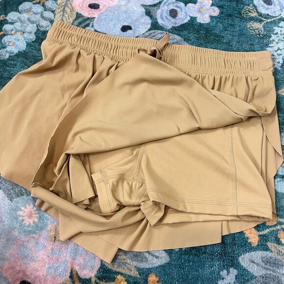 JoyLab Flowy Tan Athletic Shorts Spandex Biker Lined Target Active Skort Style - Picture 11 of 12
